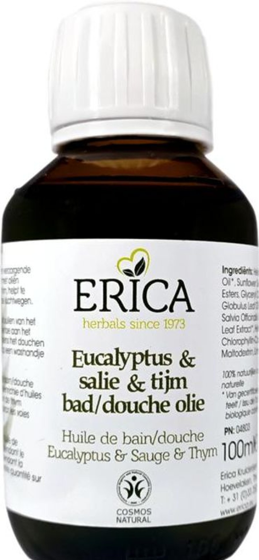 ERICA Olio Bagno/Doccia Eucalipto Salvia Timo 100 ml | Olio da bagno