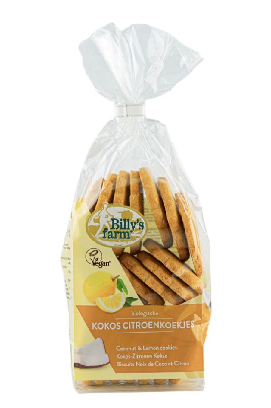 BILLYS FARM Biscotti Al Limone Cocco 175 Grammi | Senza zucchero