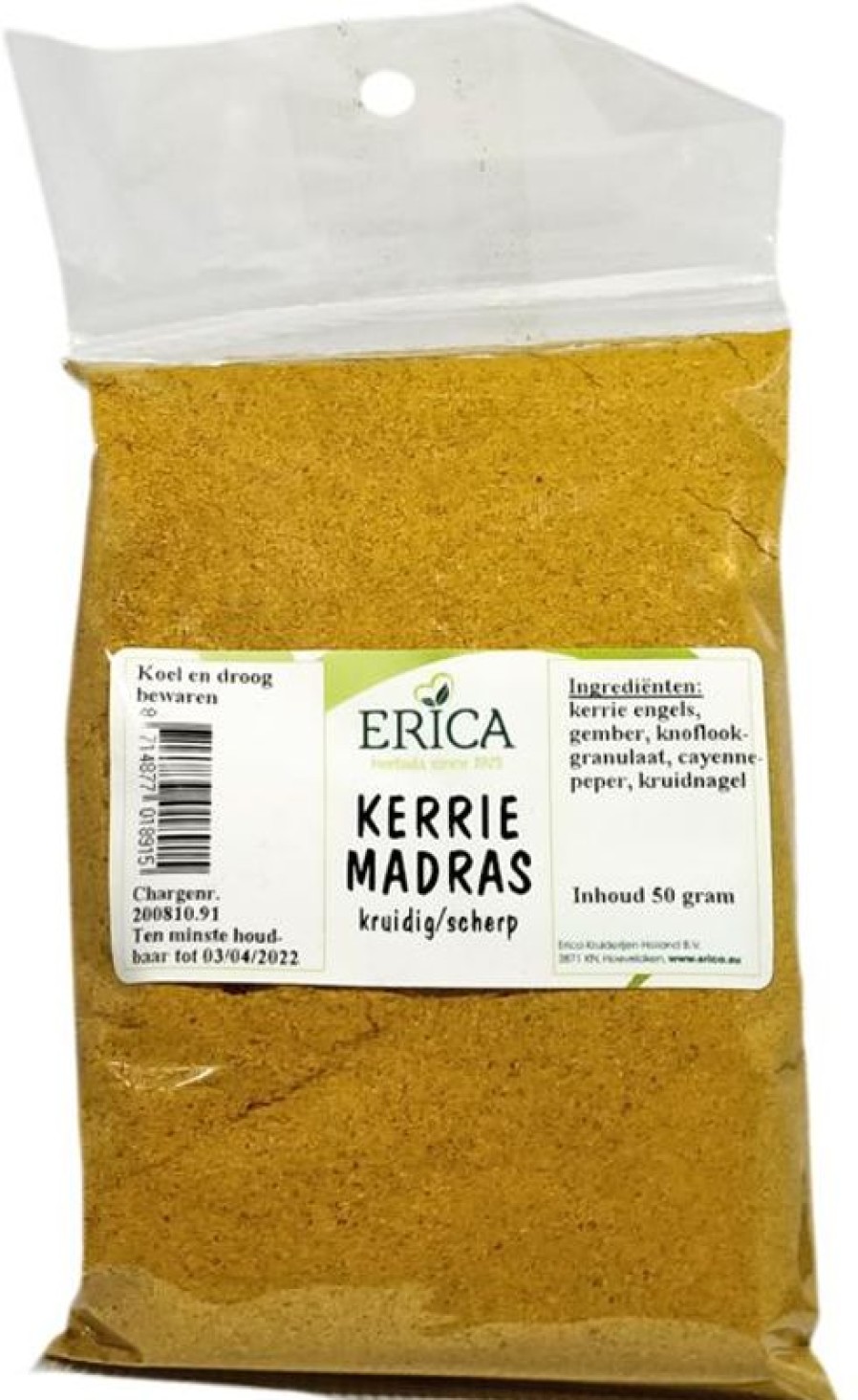 ERICA Curry Madras 50 G | Sacchetti di spezie