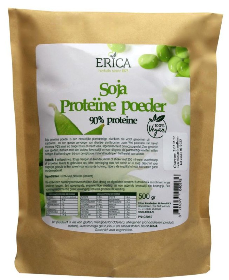 ERICA Borsa di ricarica per proteine di soia in polvere da 500 g | Nutrizione sportiva