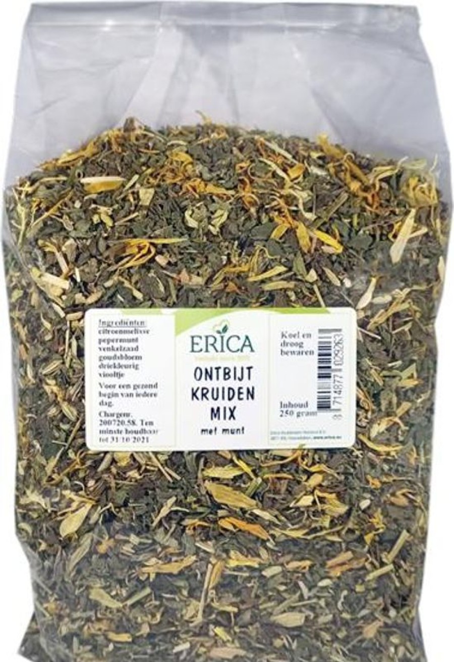 ERICA Mix di erbe per la colazione con menta 250 G | Tisana mista alle erbe