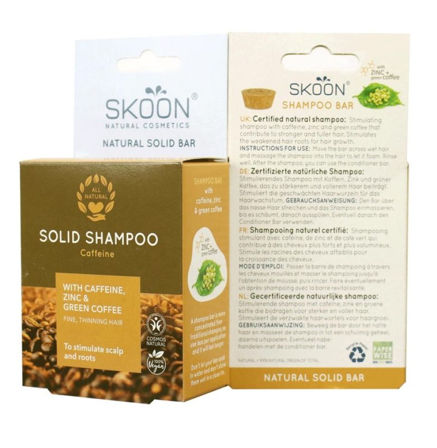 SKOON Clean Clean Shampoo solido solido Caffeina 90Gr | Shampoobar