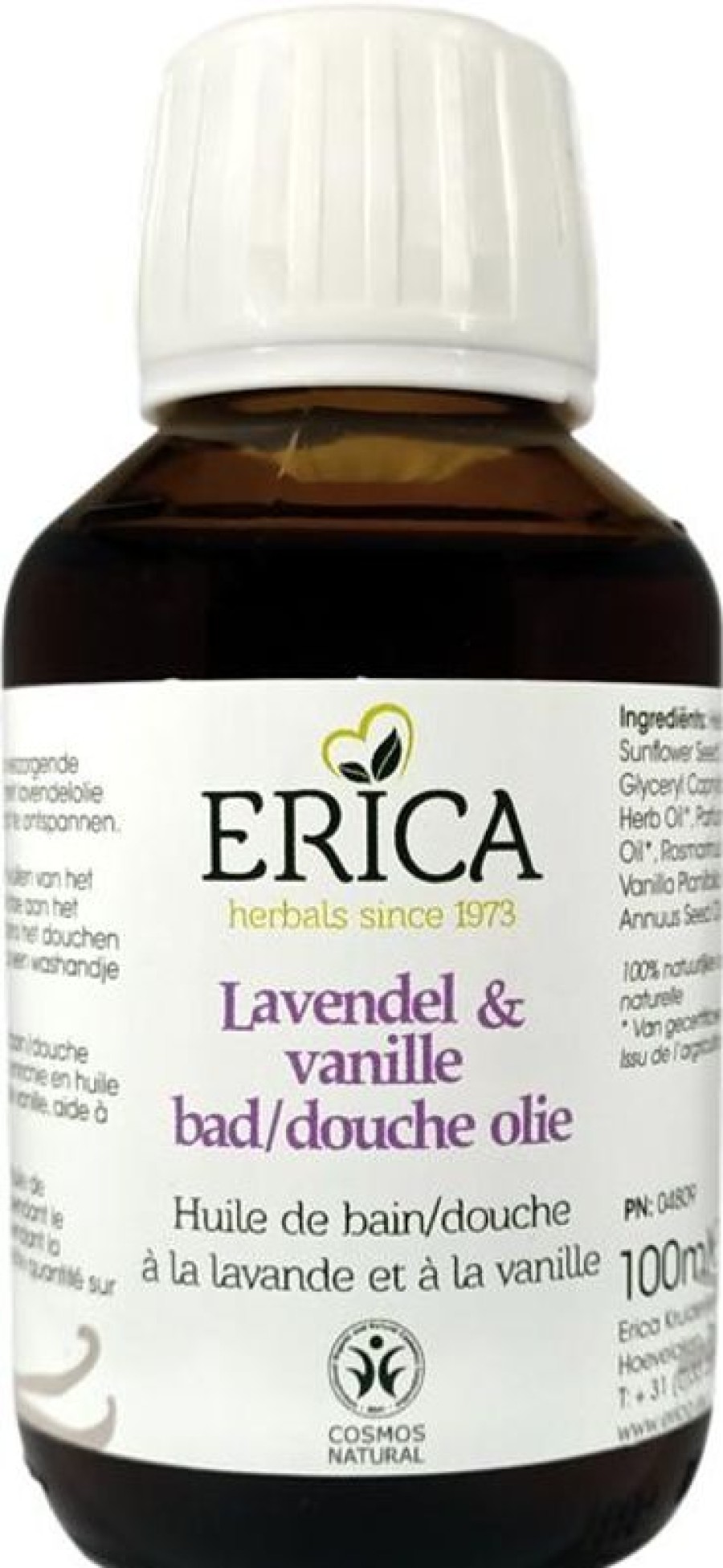 ERICA Olio Bagno/Doccia Lavanda Vaniglia 100 Ml | Olio per la pelle