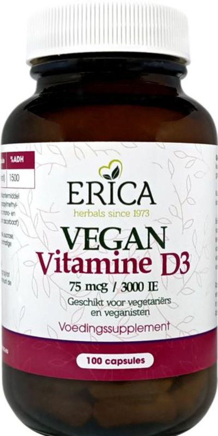 ERICA Vitamina D3 Vegana 75 Mcg 100 Caps | Integratori vegani