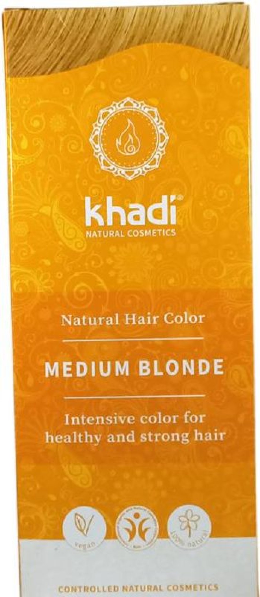 KHADI Tintura Naturale Biondo Medio 100 Grammi | Colorazione dei capelli