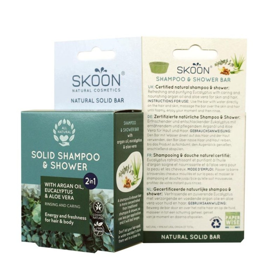 SKOON Skoon Shampoo Solido Barra Doccia 2In1 90Gr | Barre per il viso