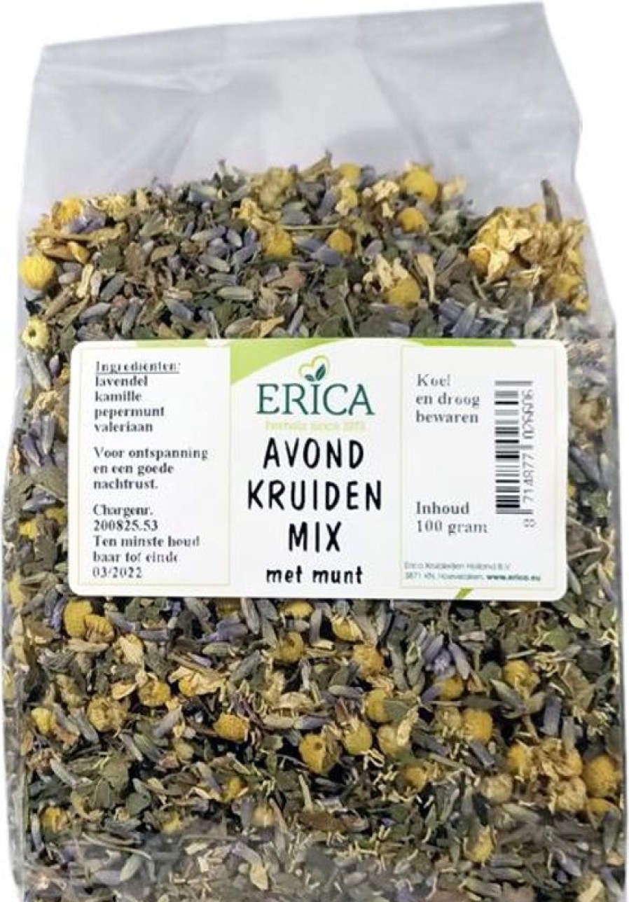 ERICA Miscela di erbe serali con menta 100 G | Tisana mista alle erbe