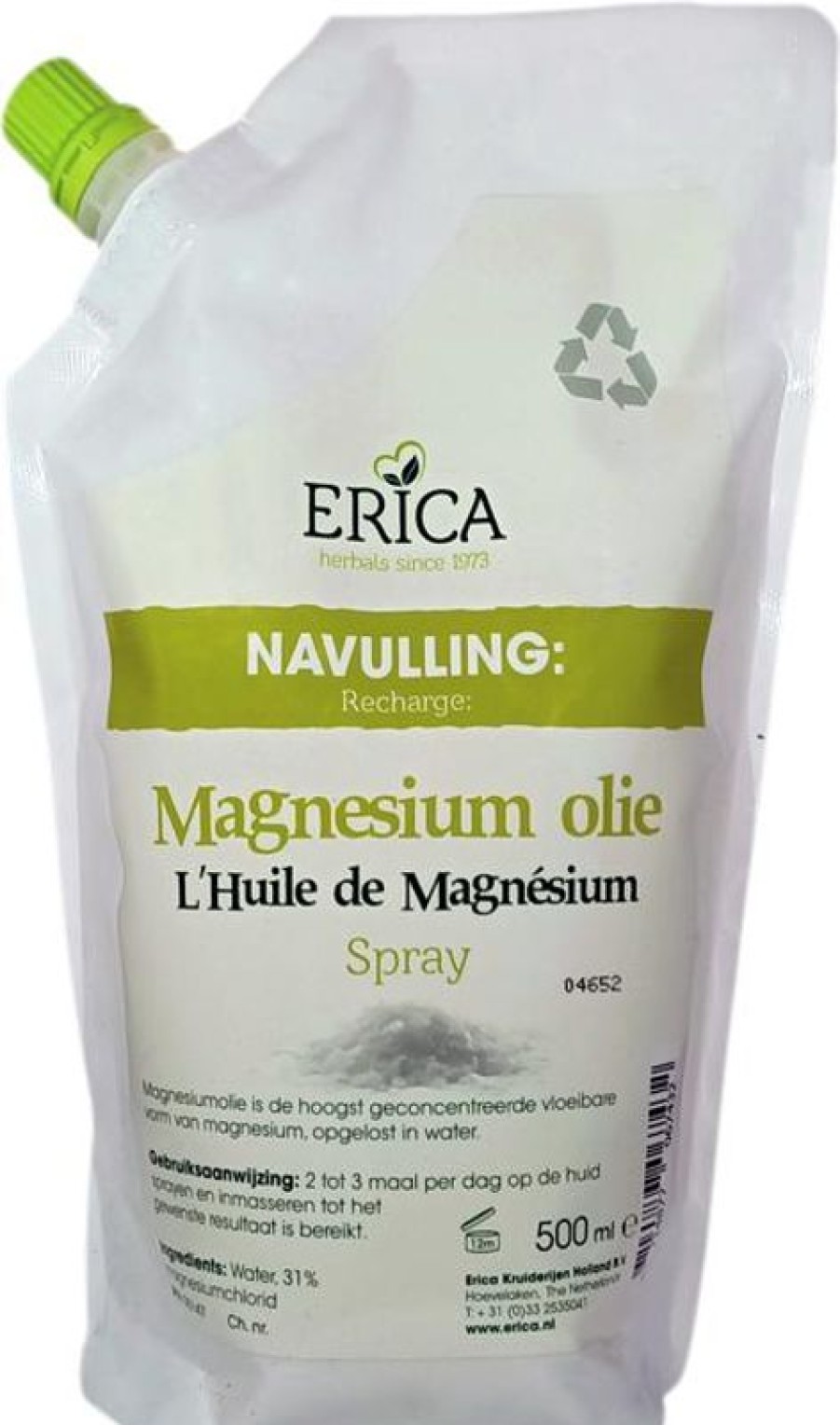 ERICA Ricarica Olio Spray Al Magnesio 500 Ml | Gravidanza