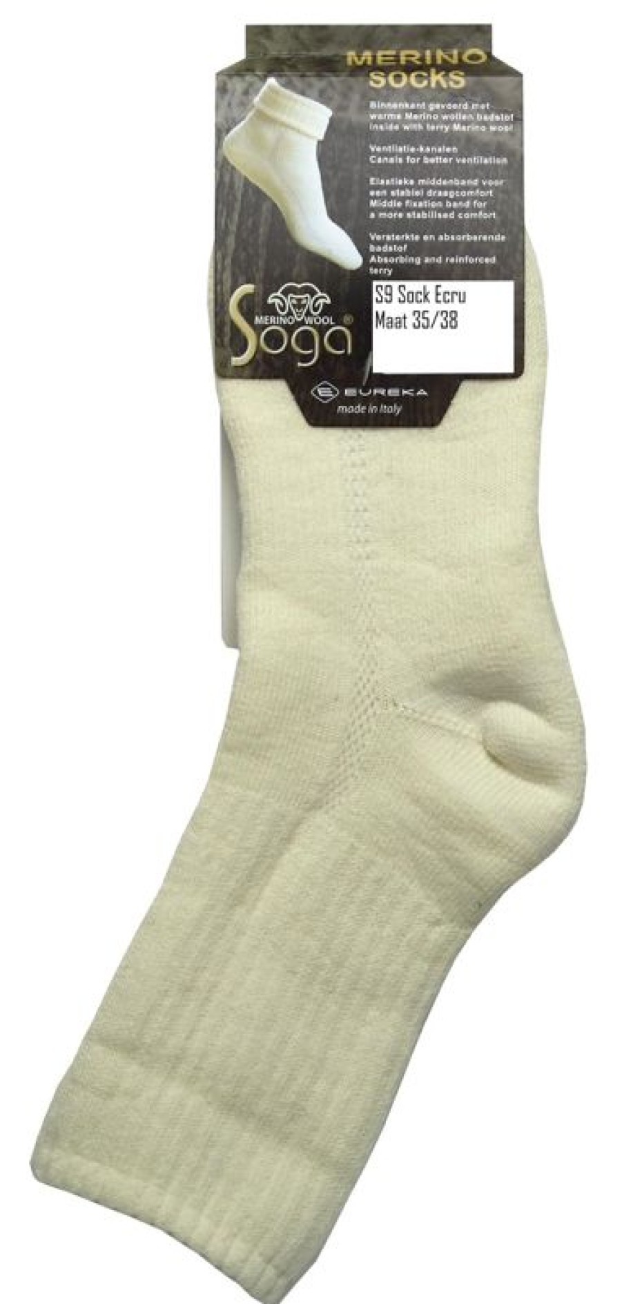 erica S9 Merinos Slaapsok Ecru 35/38 | Calzini