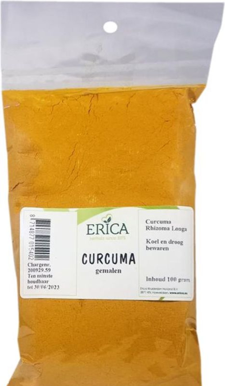 ERICA Polvere di curcuma (curcuma) 100 g | Sacchetti di spezie