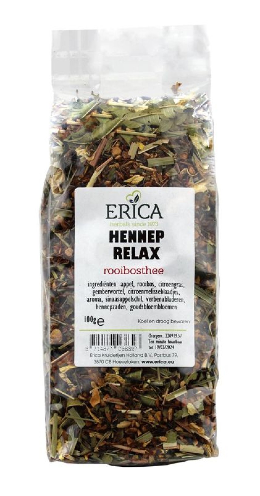 ERICA Tè Rooibos Relax Alla Canapa 100 G | Tisana mista alle erbe